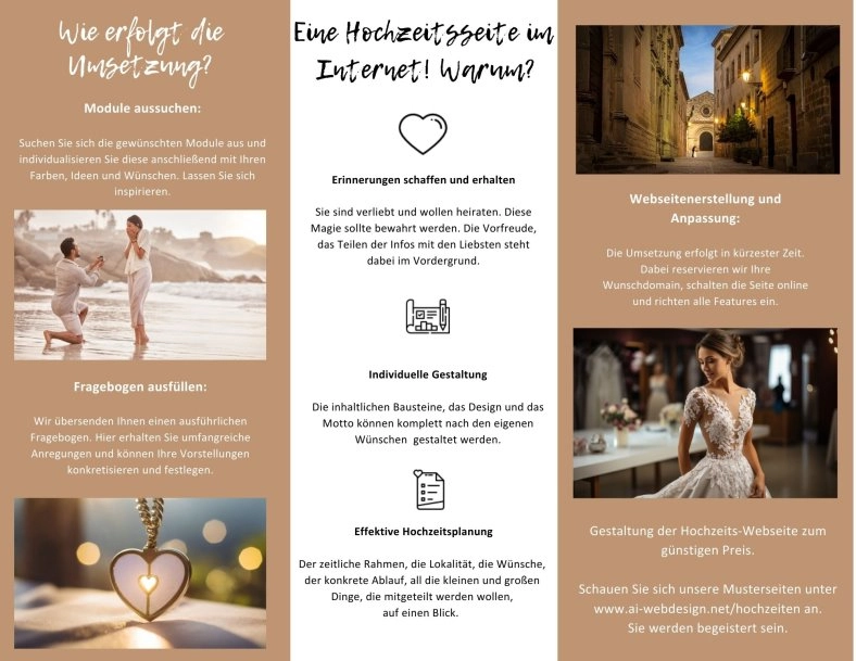 Flyer Hochzeitswebseite innen Flyer Hochzeitswebseite innen