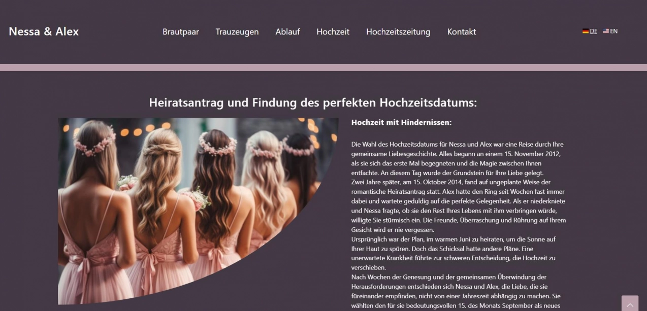 Hochzeitszeitung Nessa und Alex Hochzeitszeitung Nessa und Alex